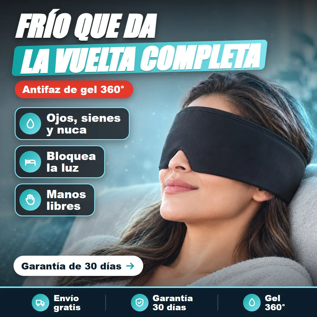 Antifaz de gel 360° puesto