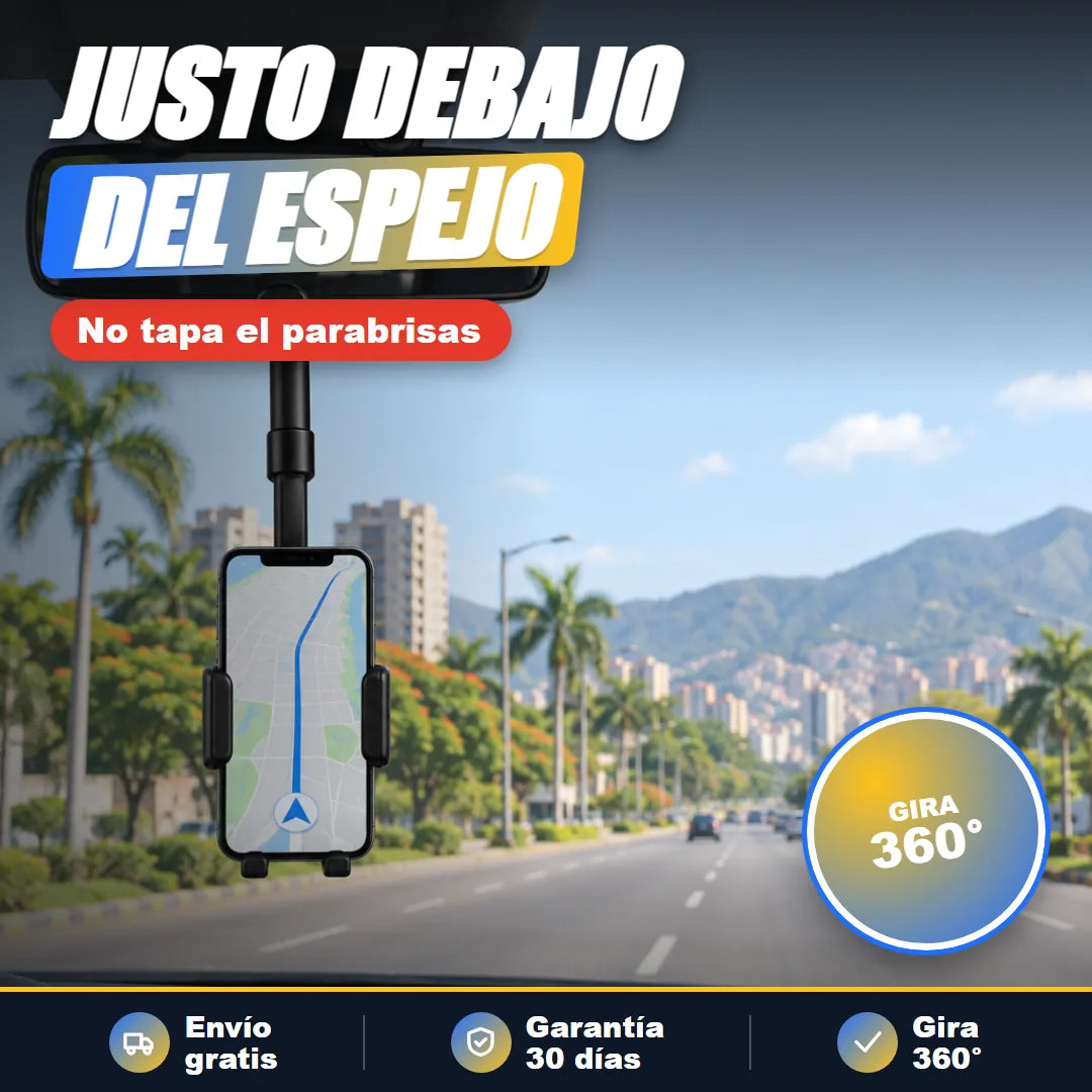 El mapa justo debajo del espejo retrovisor