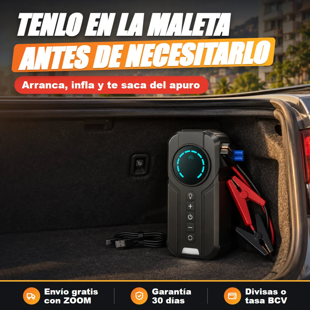 Arrancador listo en la maleta
