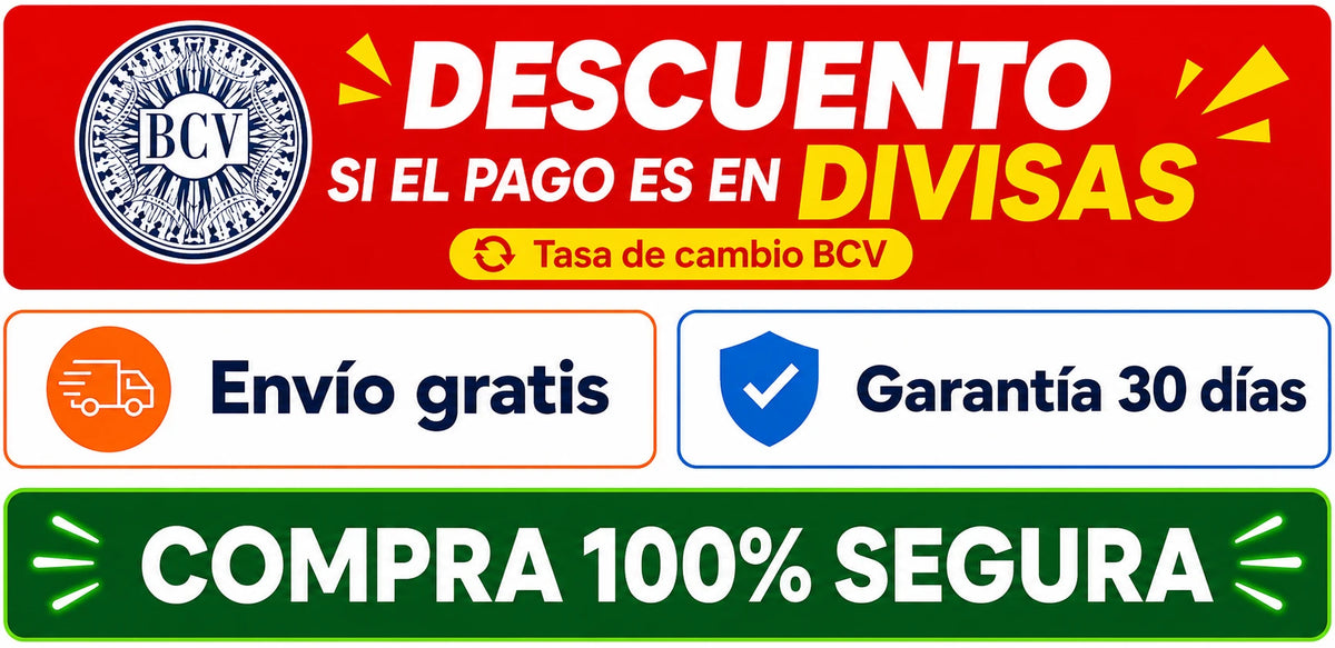 Descuento en divisas, envío gratis, garantía de 30 días