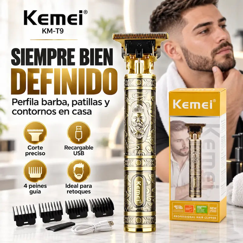 Cortadora de Pelo Eléctrica Profesional KM-T9| Mantén tu Corte y Barba Siempre Definidos