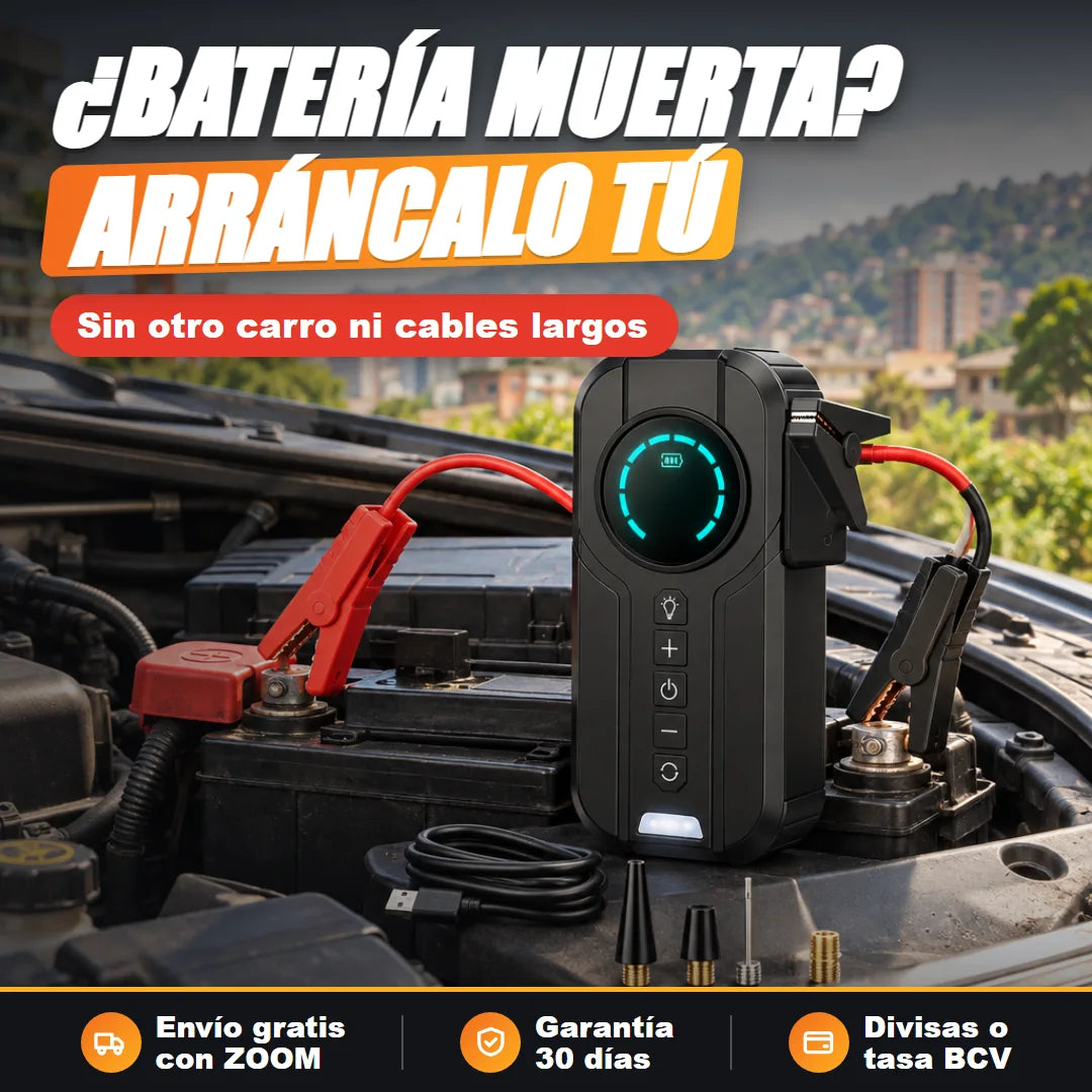 Arrancador conectado a la batería del carro