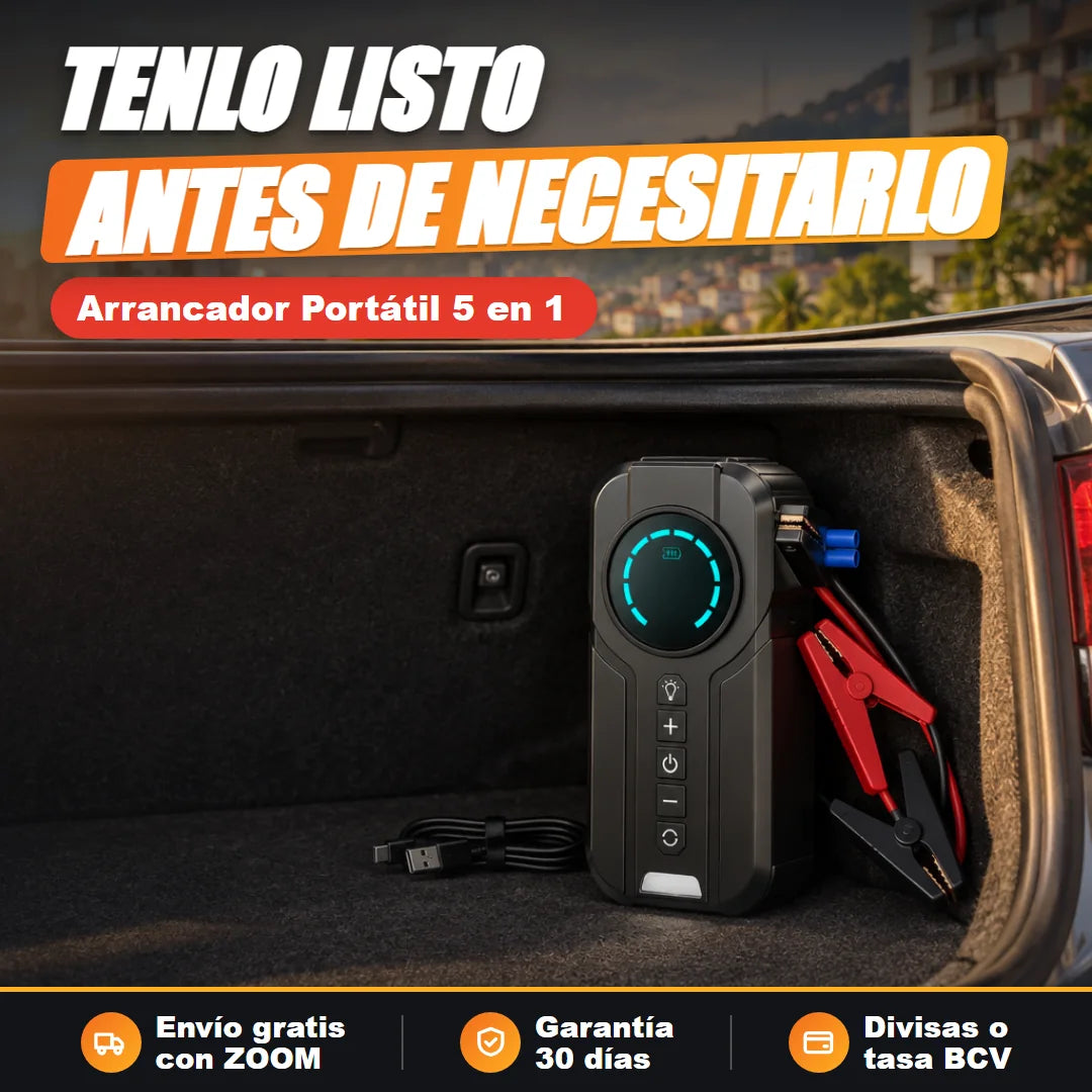 Arrancador listo en la maleta