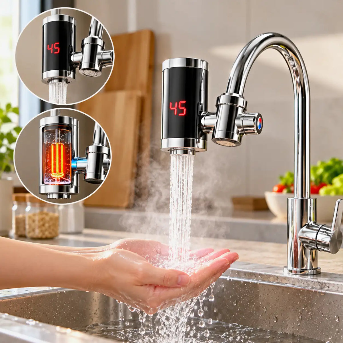 Grifo Electrico Calentador |  ¡Agua Caliente al instante!