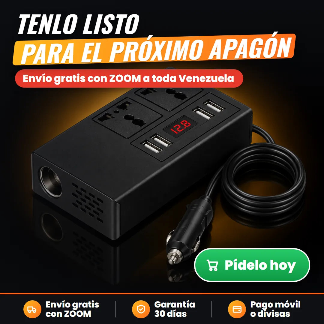 El inversor guardado en la guantera, listo para el próximo apagón